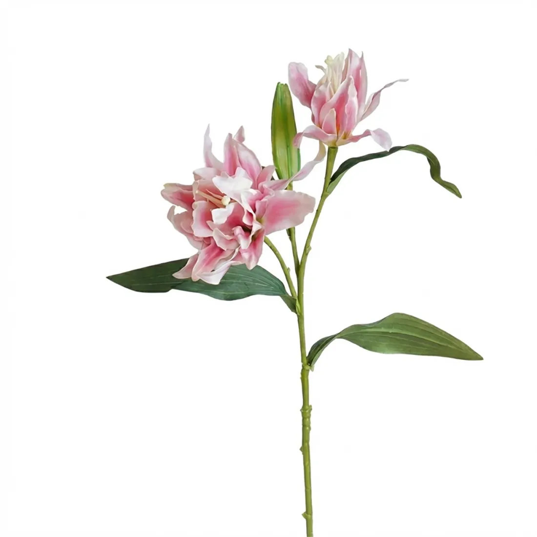 LYS artificiel 2 fleurs  76 cm rose