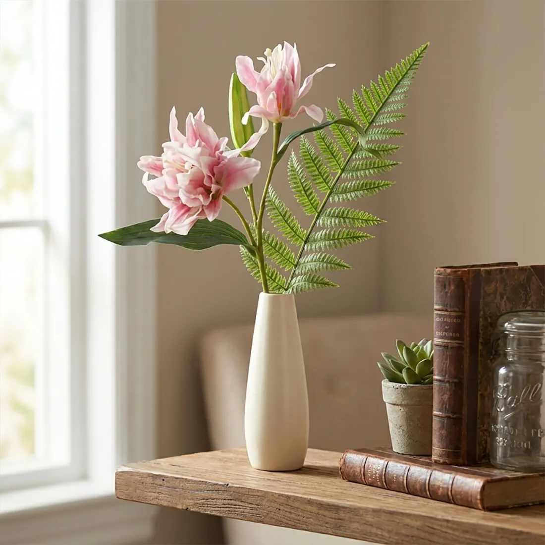 LYS artificiel 2 fleurs  76 cm