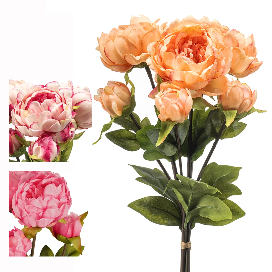 bouquet de PIVOINE artificielle 50 cm - 3 couleurs