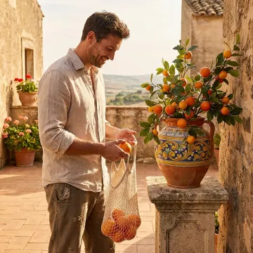 ORANGE artificielle décorative 8 cm - en Sicile