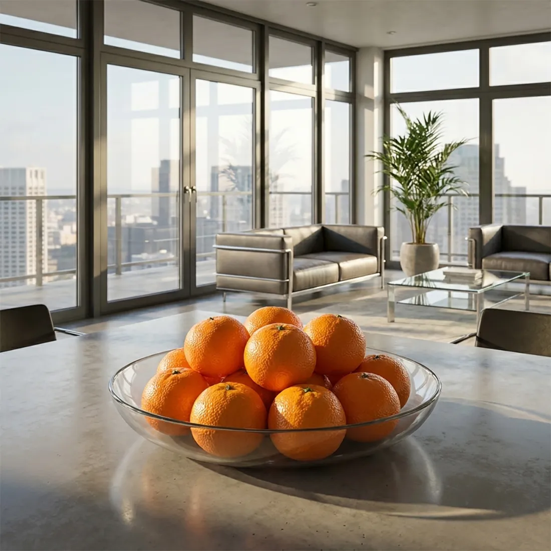 MANDARINE artificielle 7 cm - sur une table