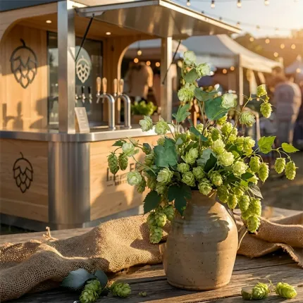 HOUBLON artificiel 75 cm composition dans un festival