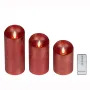 lot de 3 bougies LED scintillante et vacillante rouge