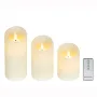 lot de 3 bougies LED scintillante et vacillante blanche