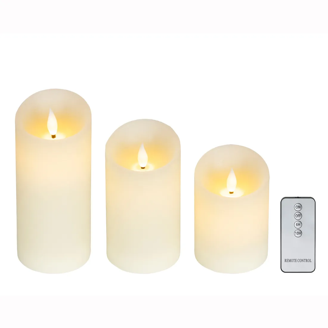 lot de 3 bougies LED scintillante et vacillante blanche