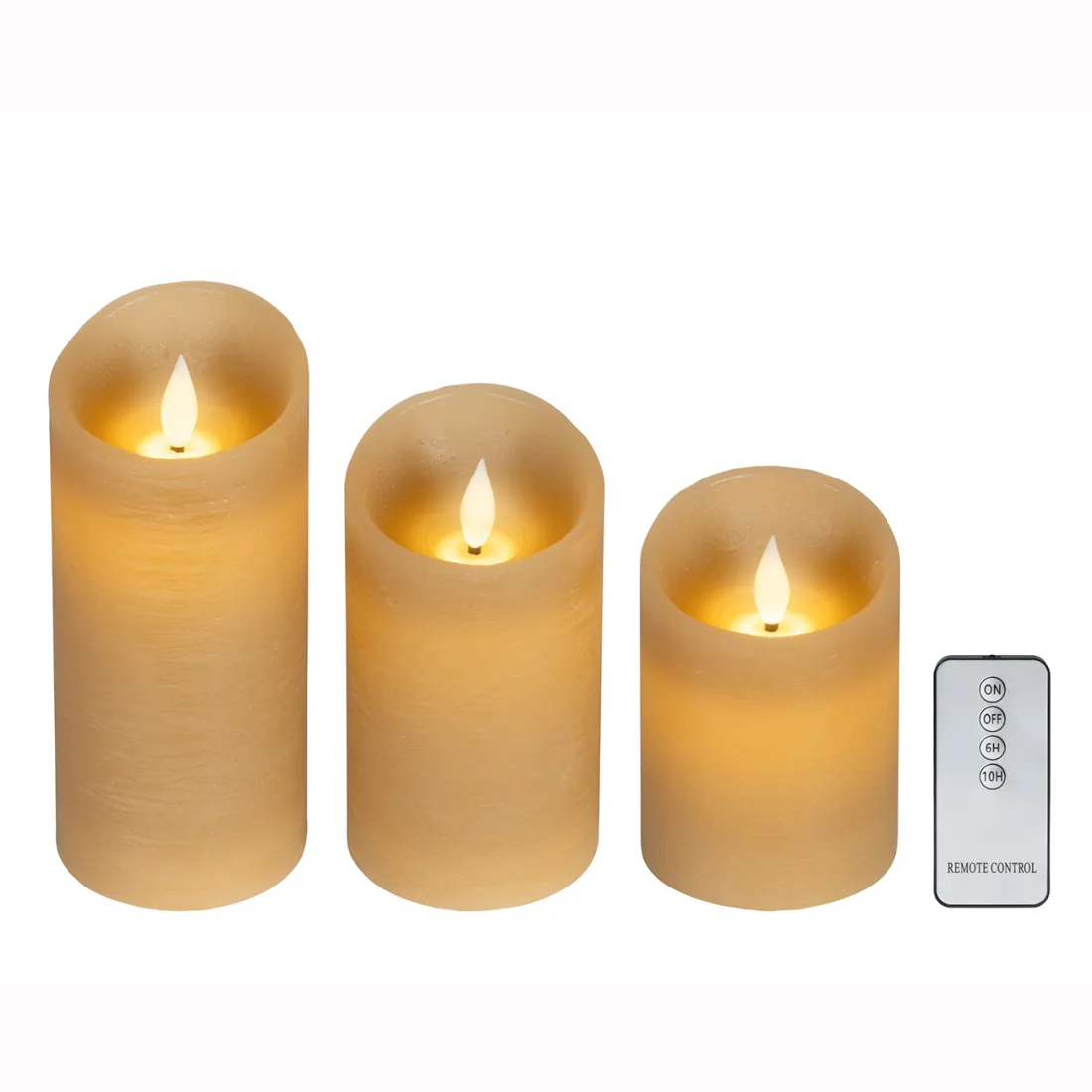 copy of lot de 3 bougies LED scintillante et oscillante marron