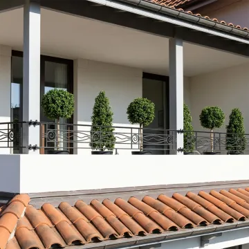 buis artificiel arbre topiaire 105 à 170 cm sur terrasse