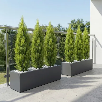 CYPRES artificiel MINI  60 et 125 cm sur une terrasse