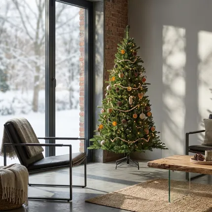 SAPIN de Noël SILVA artificiel 180 cm dans un salon