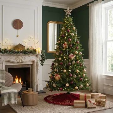 SAPIN de Noël SILVA artificiel 240 cm dans un salon