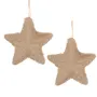 ETOILE artificielle fourrure 13 cm par 2 pièces beige