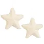 ETOILE artificielle fourrure 13 cm par 2 pièces écru