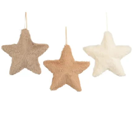 ETOILE artificielle fourrure 13 cm - 3 couleurs