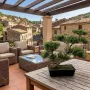 BONSAI artificiel CONIFERE 40 cm sur une terrasse en Ardèche