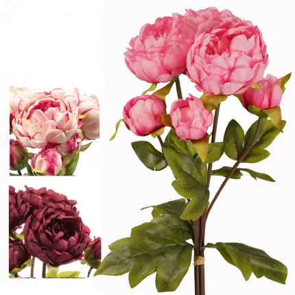 bouquet de PIVOINE artificielle 50 cm - 3 couleurs
