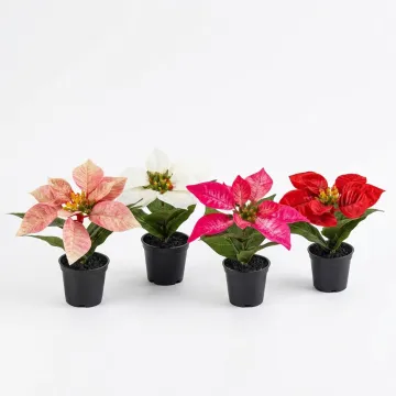 POINSETTIA artificiel 15 cm en pot