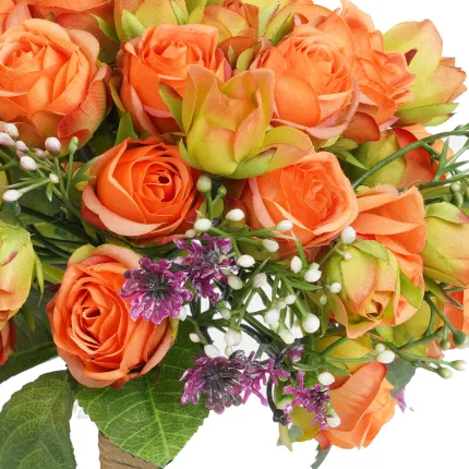 bouquet de mini ROSES artificielles 25 cm - détails fleurs