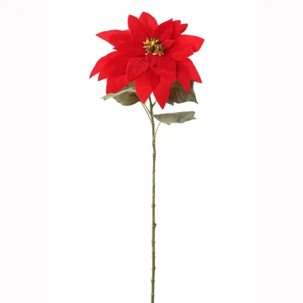 POINSETTIA artificiel grande taille (Etoile de Noël) 80 cm en tige
