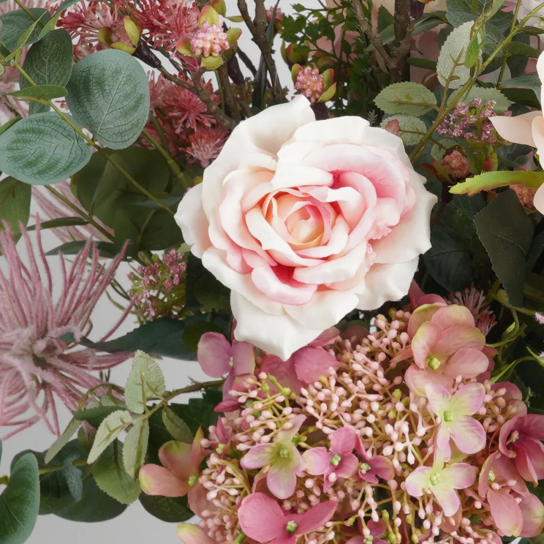 bouquet artificiel pastel 60 cm - détails rose