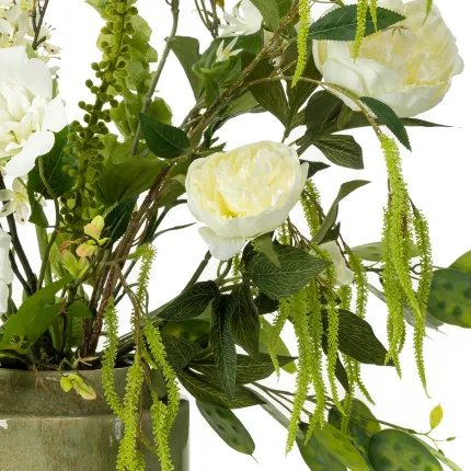 bouquet artificiel blanc 95 cm - détails fleurs