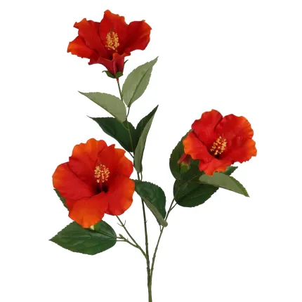 HIBISCUS artificiel rouge 80 cm
