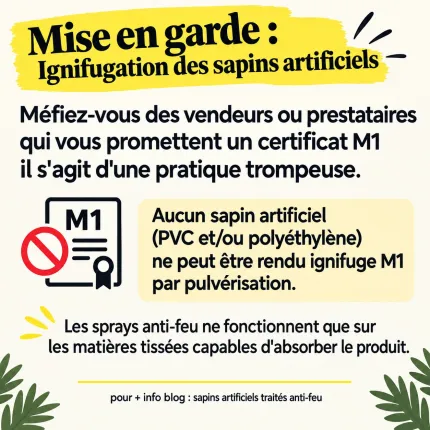 SAPIN artificiel Nordique 120 cm à 360 cm IGNIFUGE