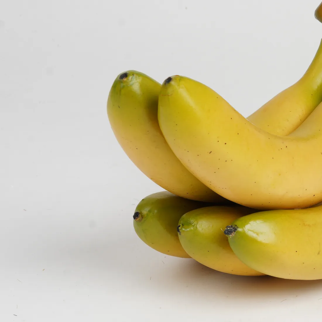 lot de 5 BANANES artificielles 20 cm - détails bout