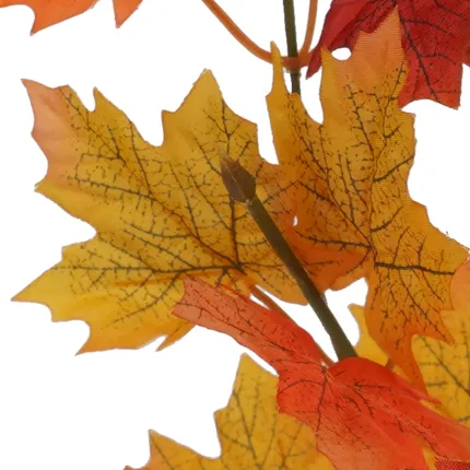 piquet artificiel d'ERABLE 40 cm automne  (Aralia) - détails feuilles jaunes