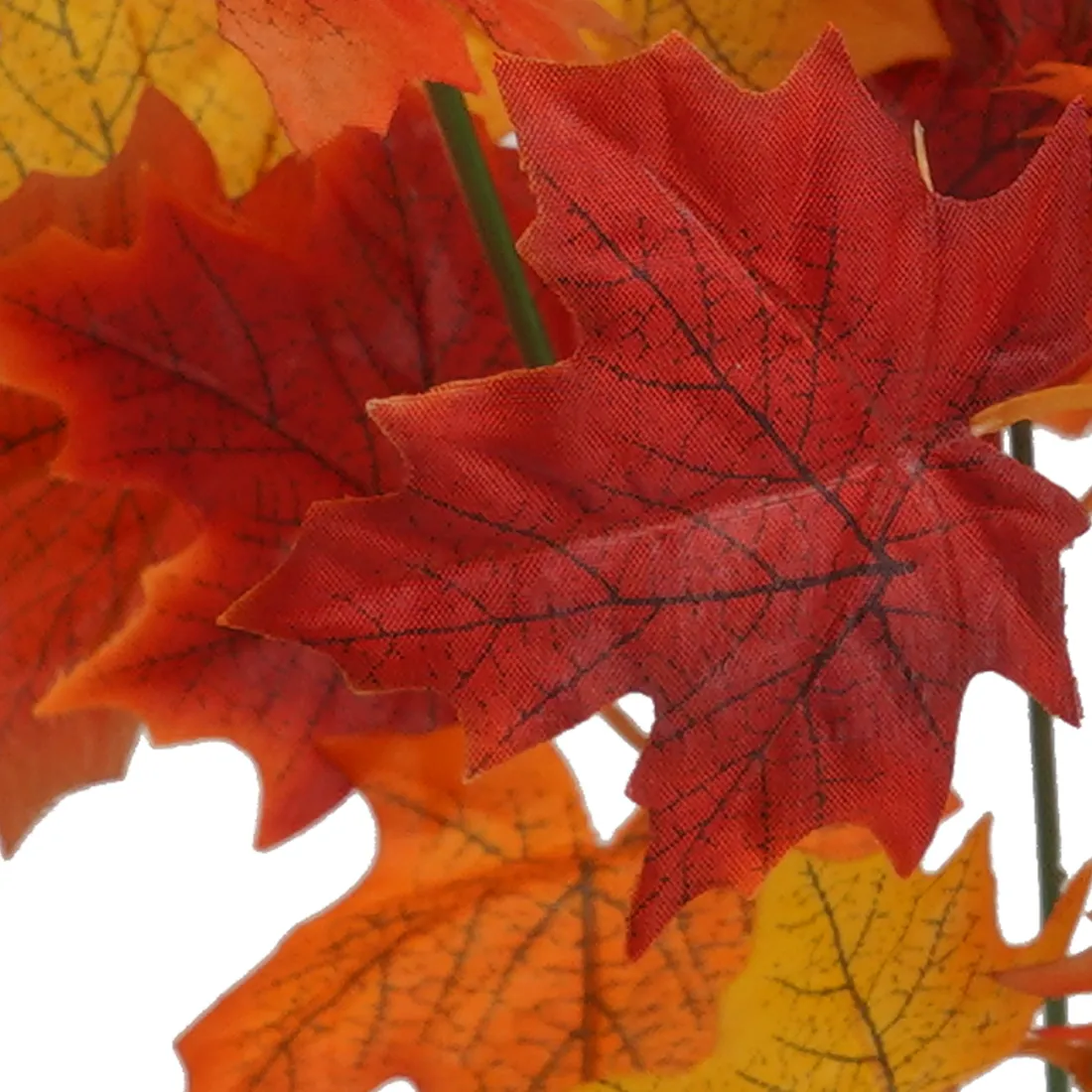 piquet artificiel d'ERABLE 40 cm automne  (Aralia) - détails feuilles rouge