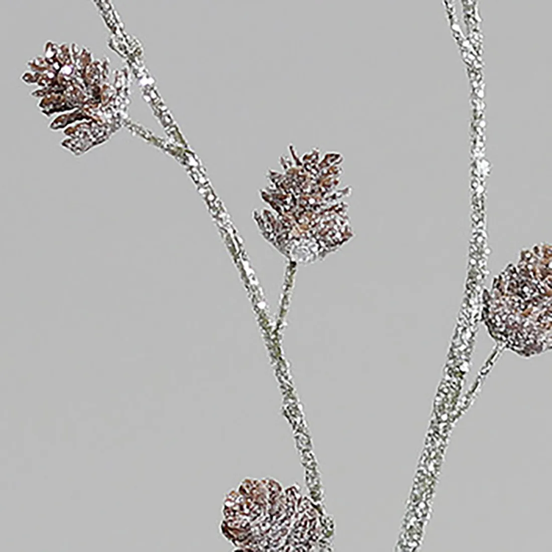 Branche artificielle de  pommes de pin 80 cm effet pailleté