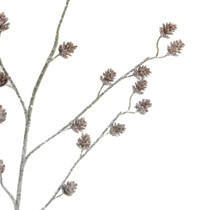 Branche artificielle de  pommes de pin 80 cm effet pailleté