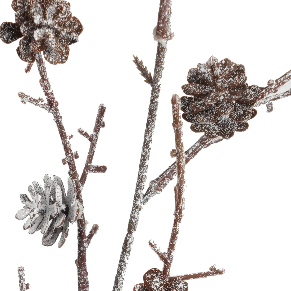 Branche artificielle de  pommes de pin 70 cm effet pailleté