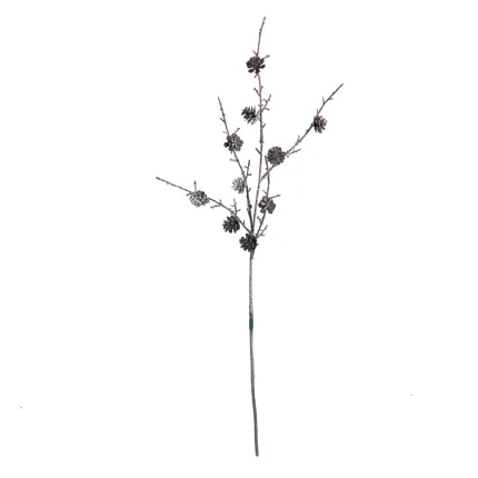 Branche artificielle de  pommes de pin 70 cm effet pailleté