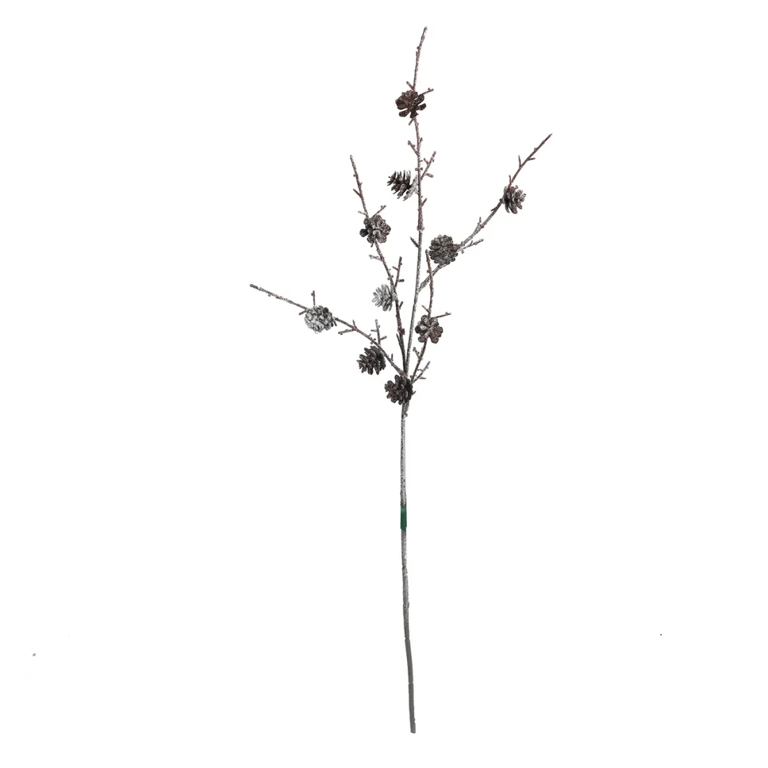 Branche artificielle de  pommes de pin 70 cm effet pailleté