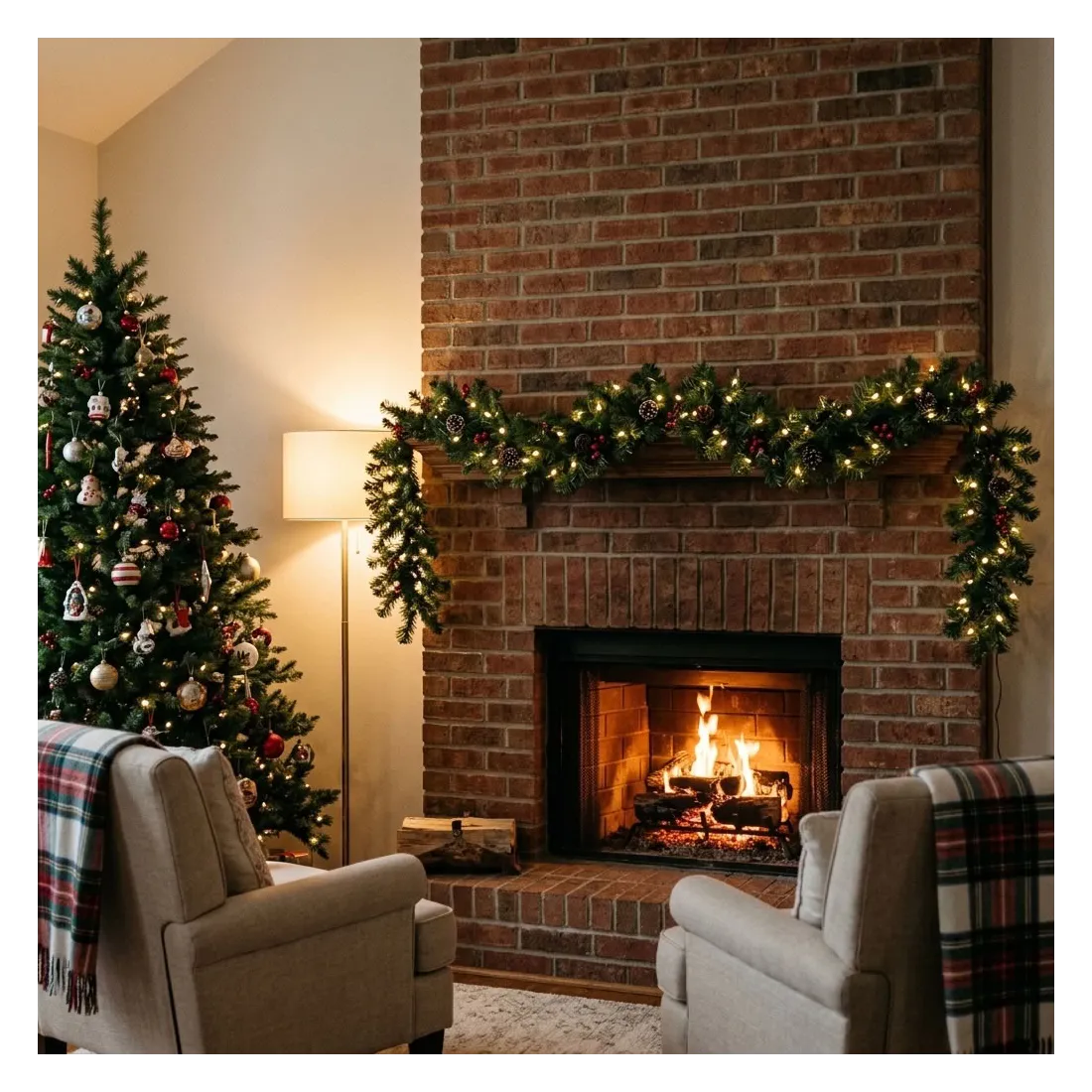 GUIRLANDE Artificielle de sapin canadien 270 cm ignifugé