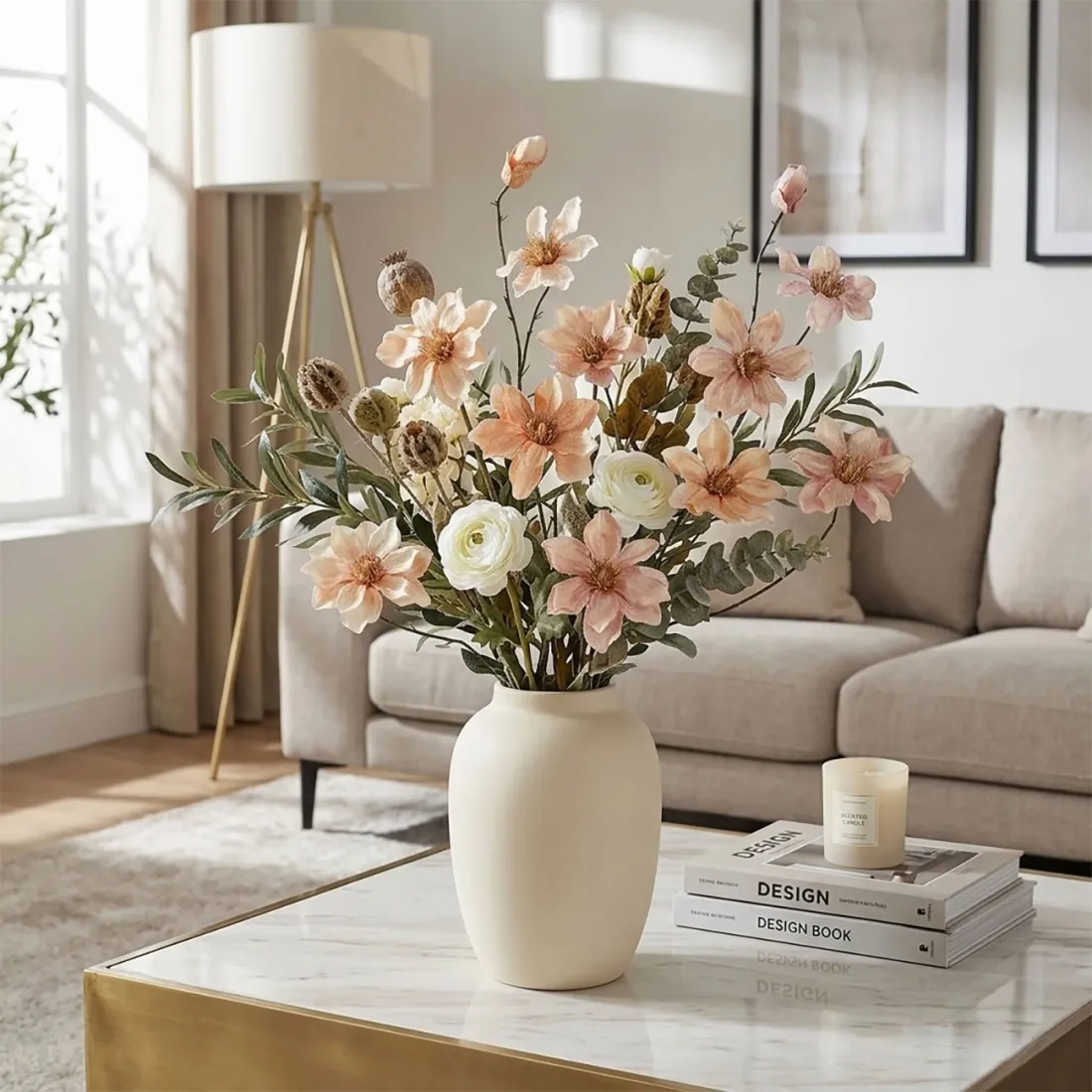 Branche de MAGNOLIA artificiel doré 115 cm
