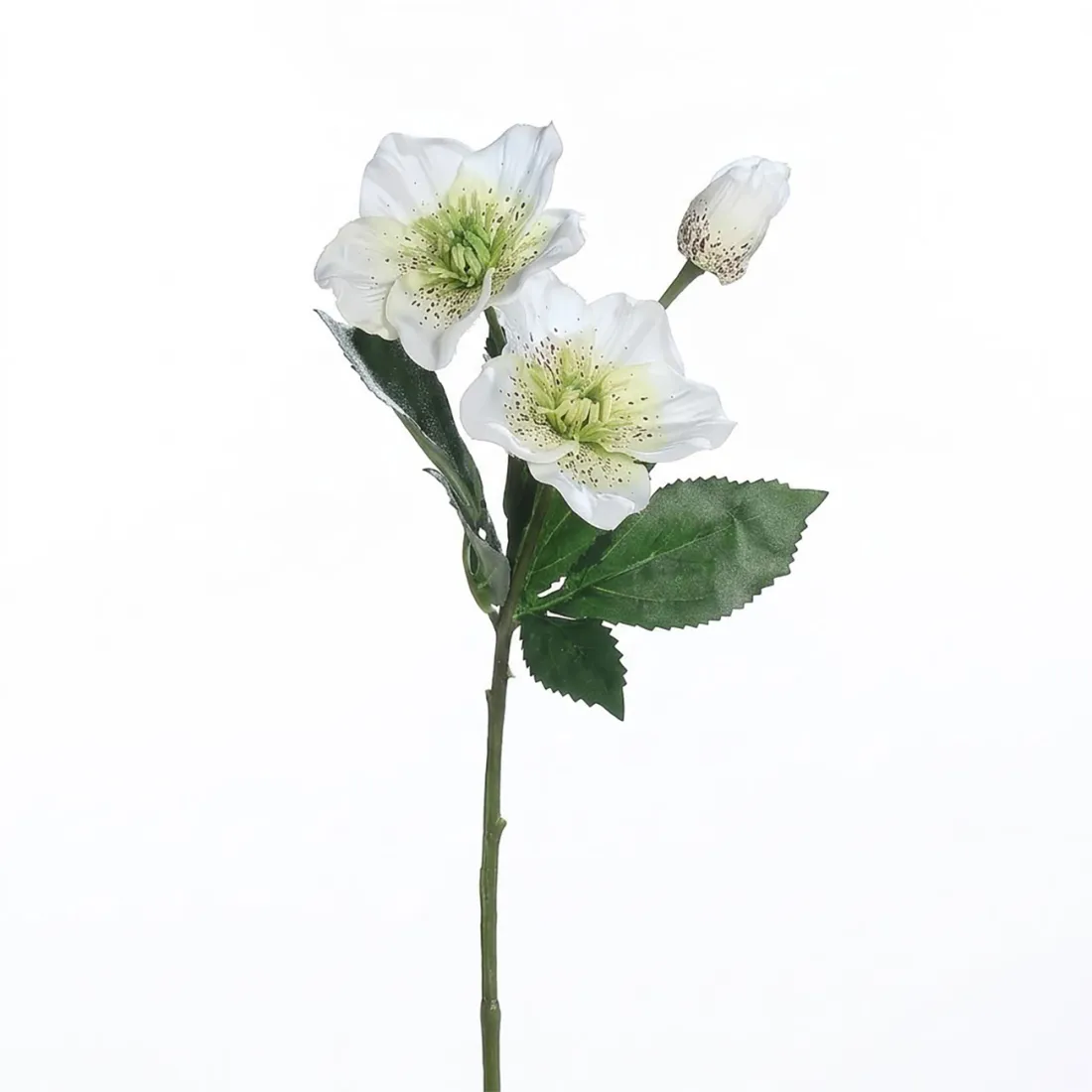 Hellebore ou Rose de Noel artificielle 34 cm en tige