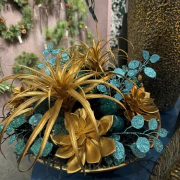 BRANCHE MONNAIE DU PAPE artificielle pailletée 70 cm - dans une composition