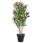 Laurier rose artificiel en fleurs 140 cm en pot de présentation