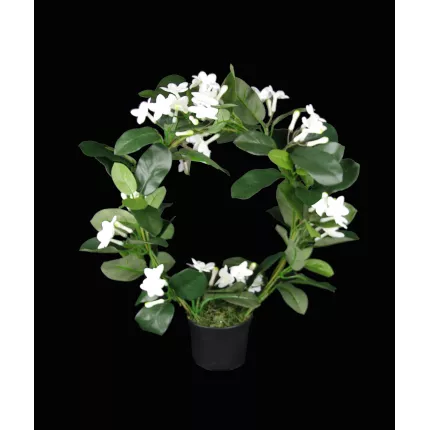 STEPHANOTIS artificiel en pot 43 cm de face