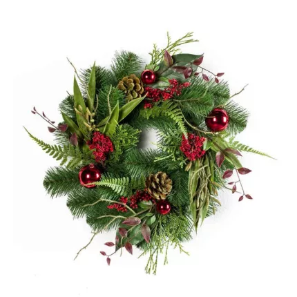 couronne de SAPIN artificielle 32 cm givrée